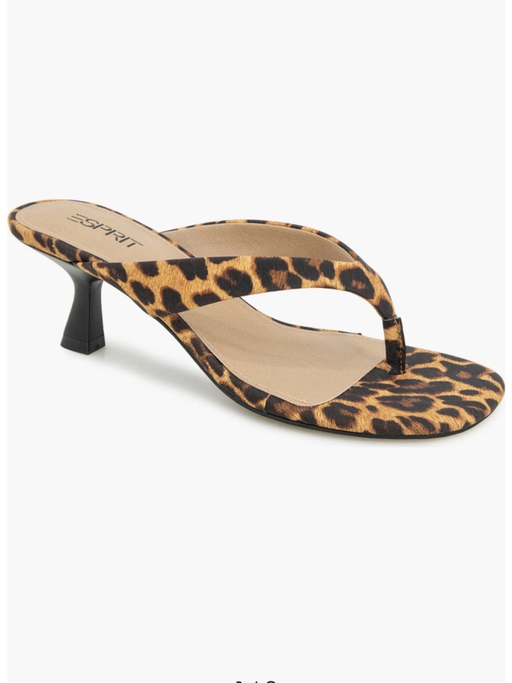 NWOT Esprit Women's Leopard Print Thong Sandals - Black & Brown